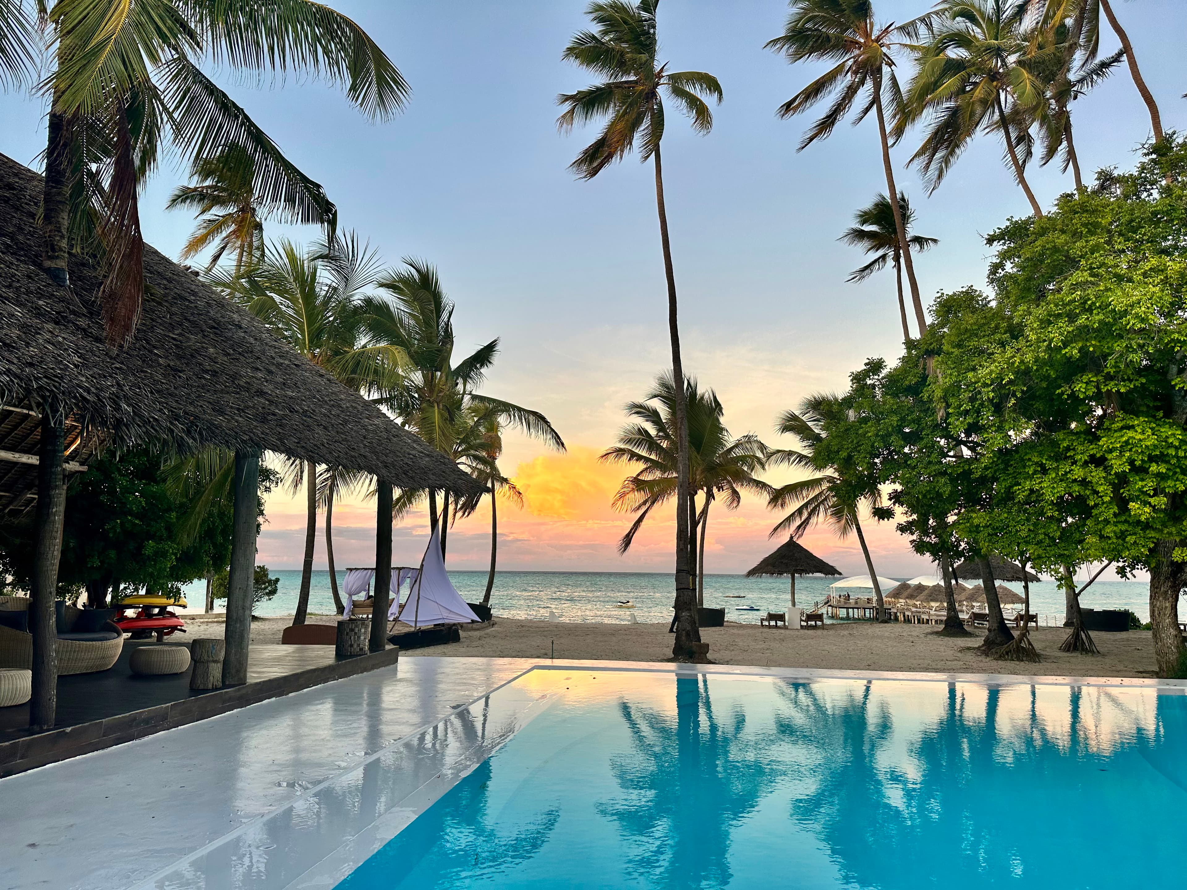 The pool of a luxury resort