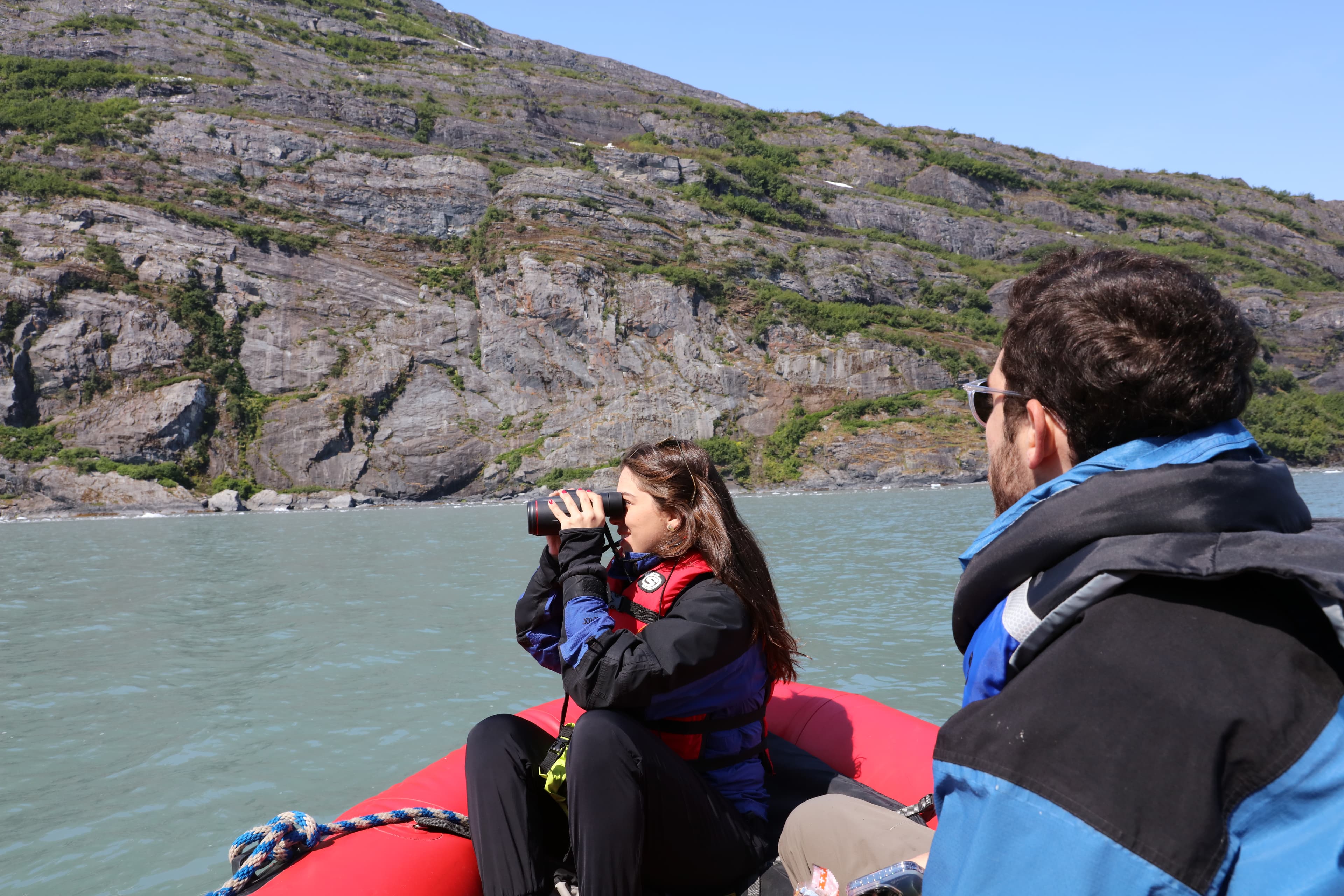 Couple posing on a boat