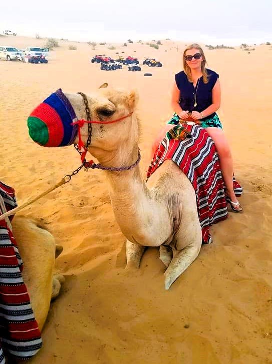Picture of Emily sitting on camel