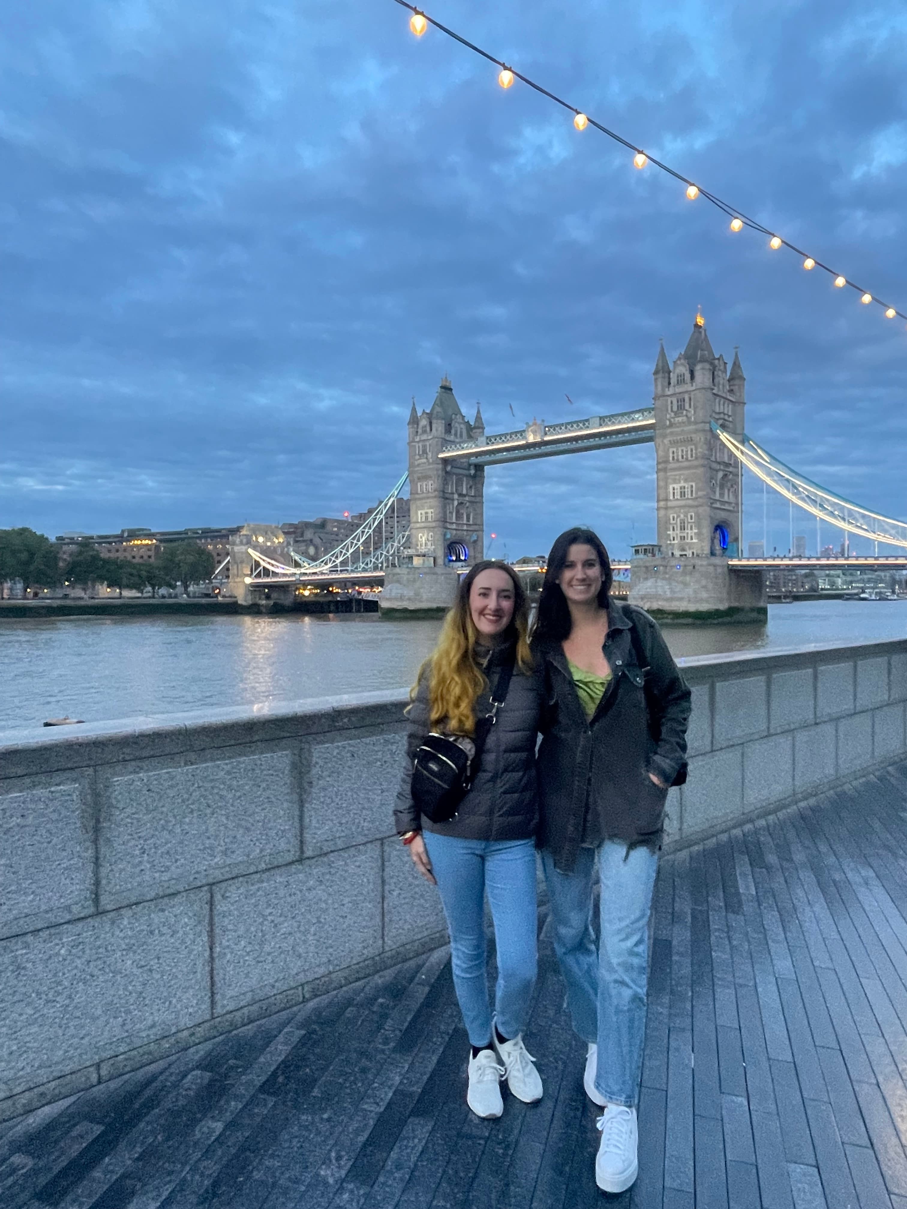 Picture of Alexandria with a friend at Tower Bridge