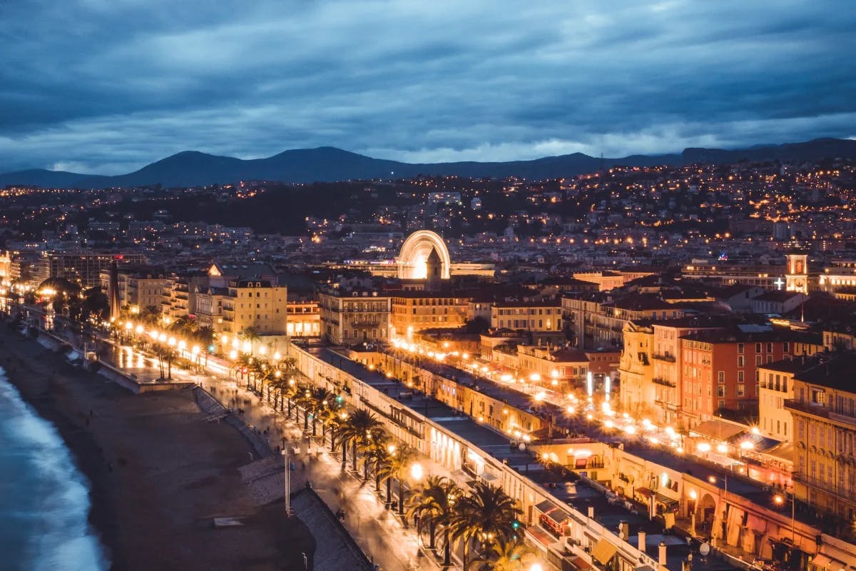 Promenade des Anglais in Nice is the most important attraction in the city.