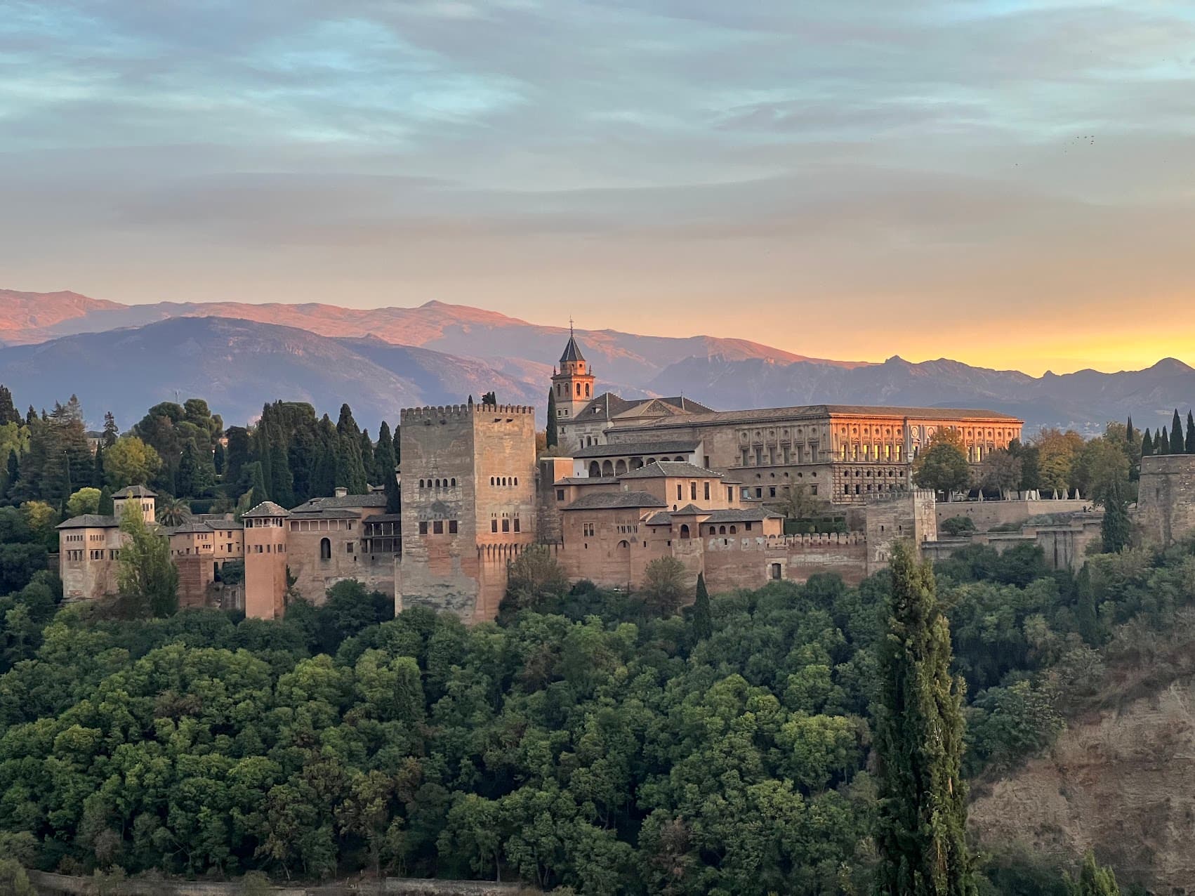 View of Alhambra in Granada