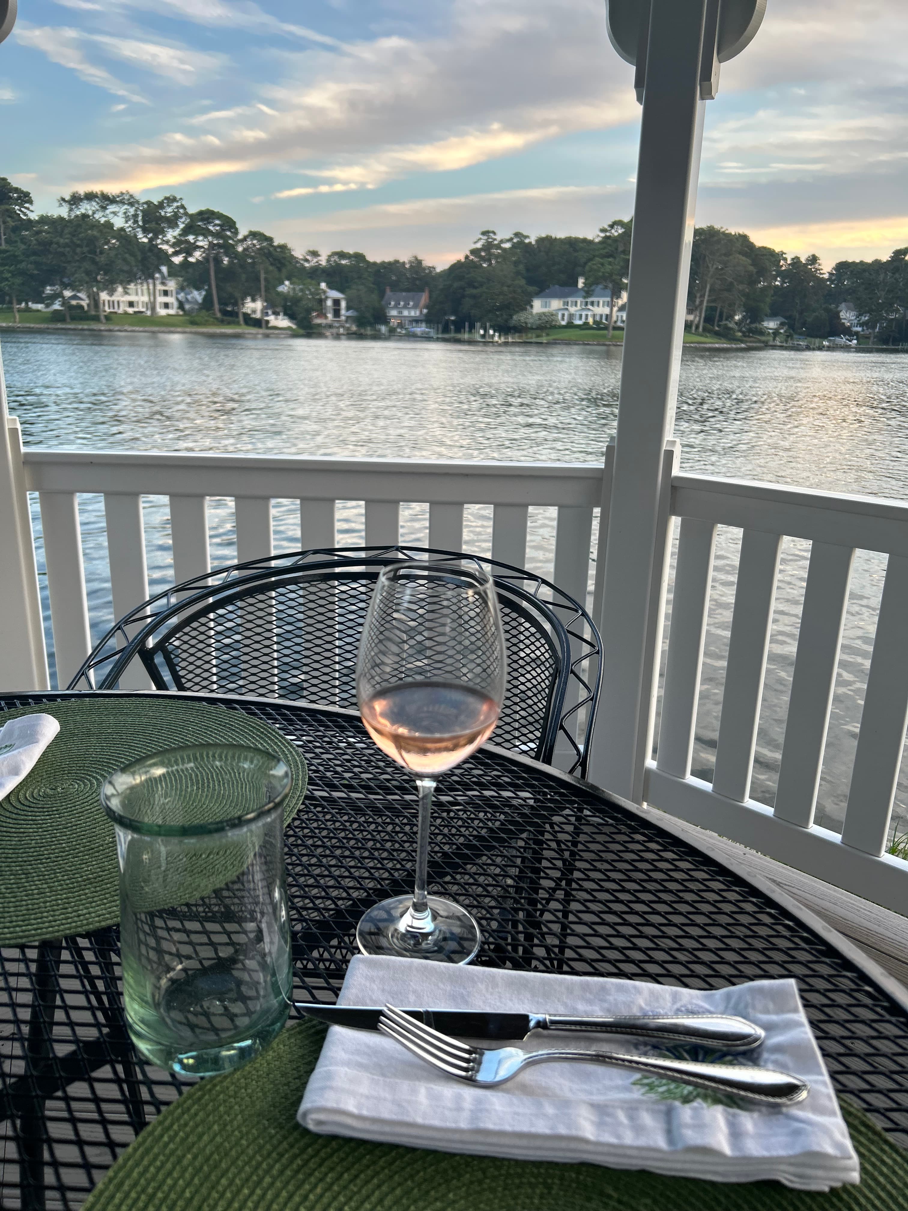 Enjoying a drink with beautiful views