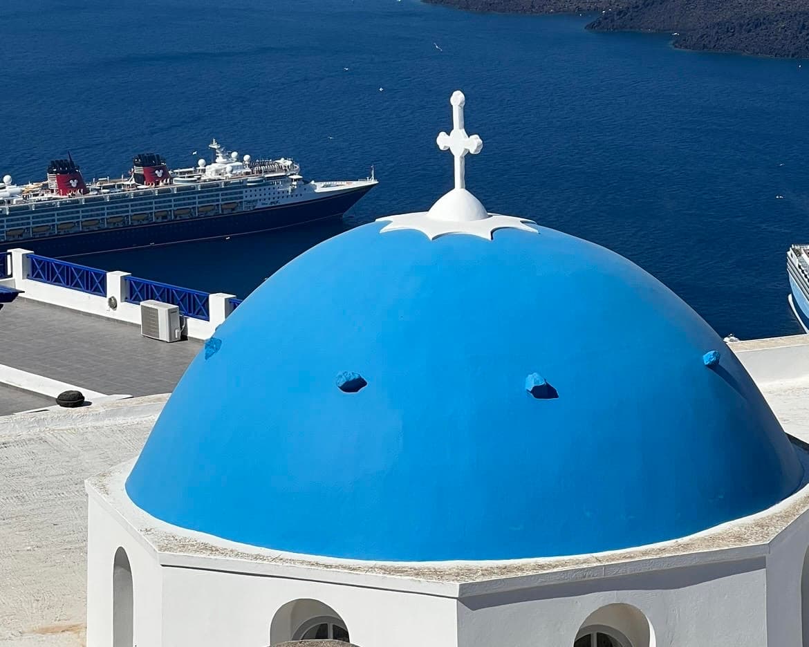 Picture of Greek Church With Blue Dome