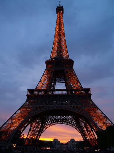 Eiffel tower at sunset