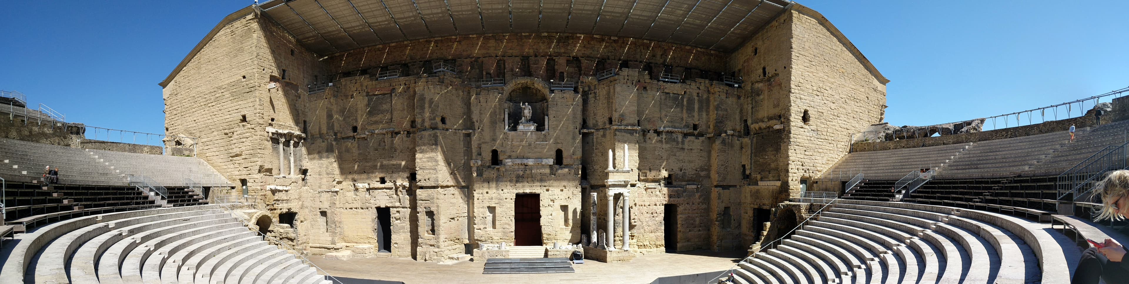 wide angle view of ancient site