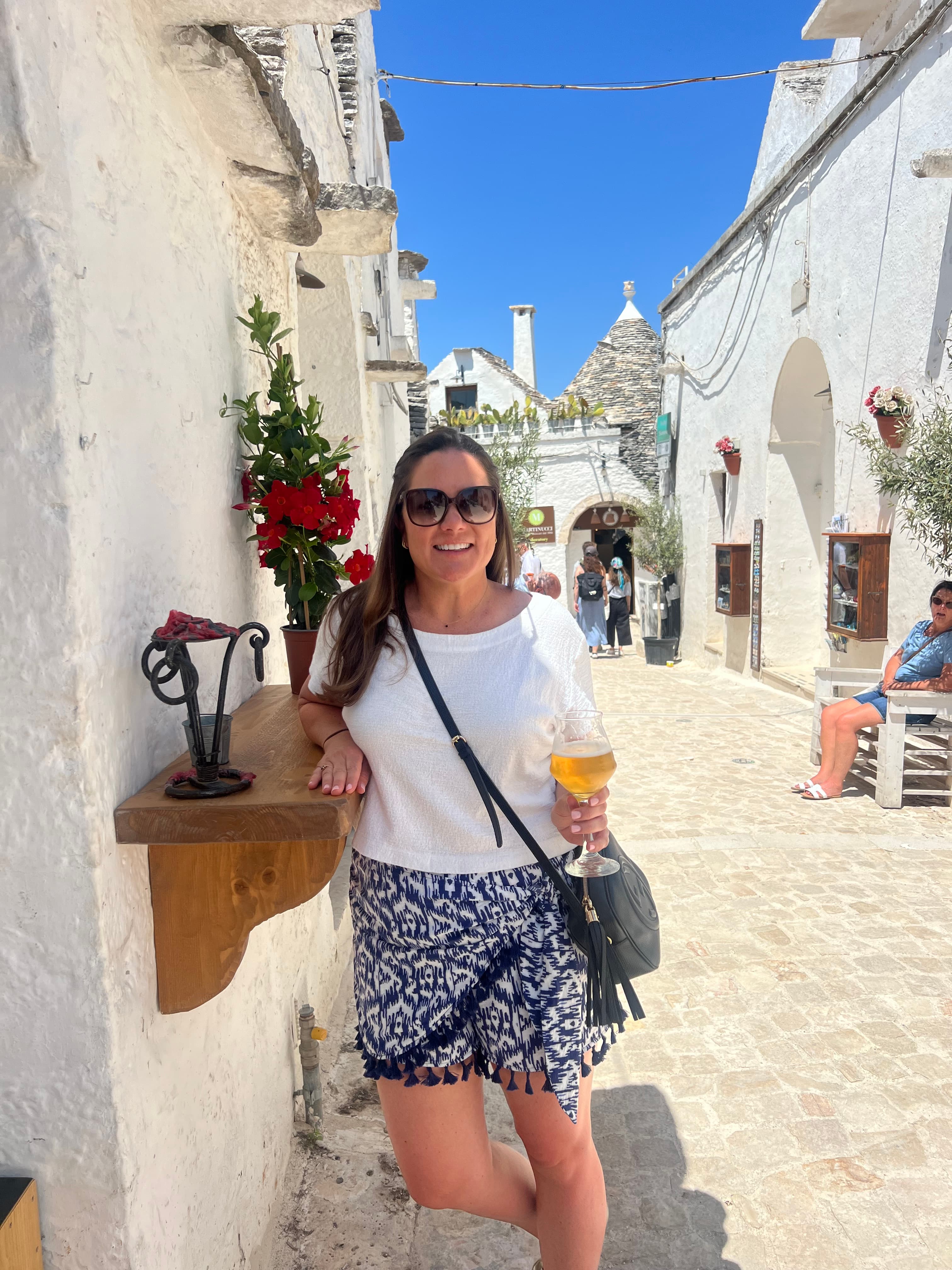 Enjoying a glass of drink on a sunny day