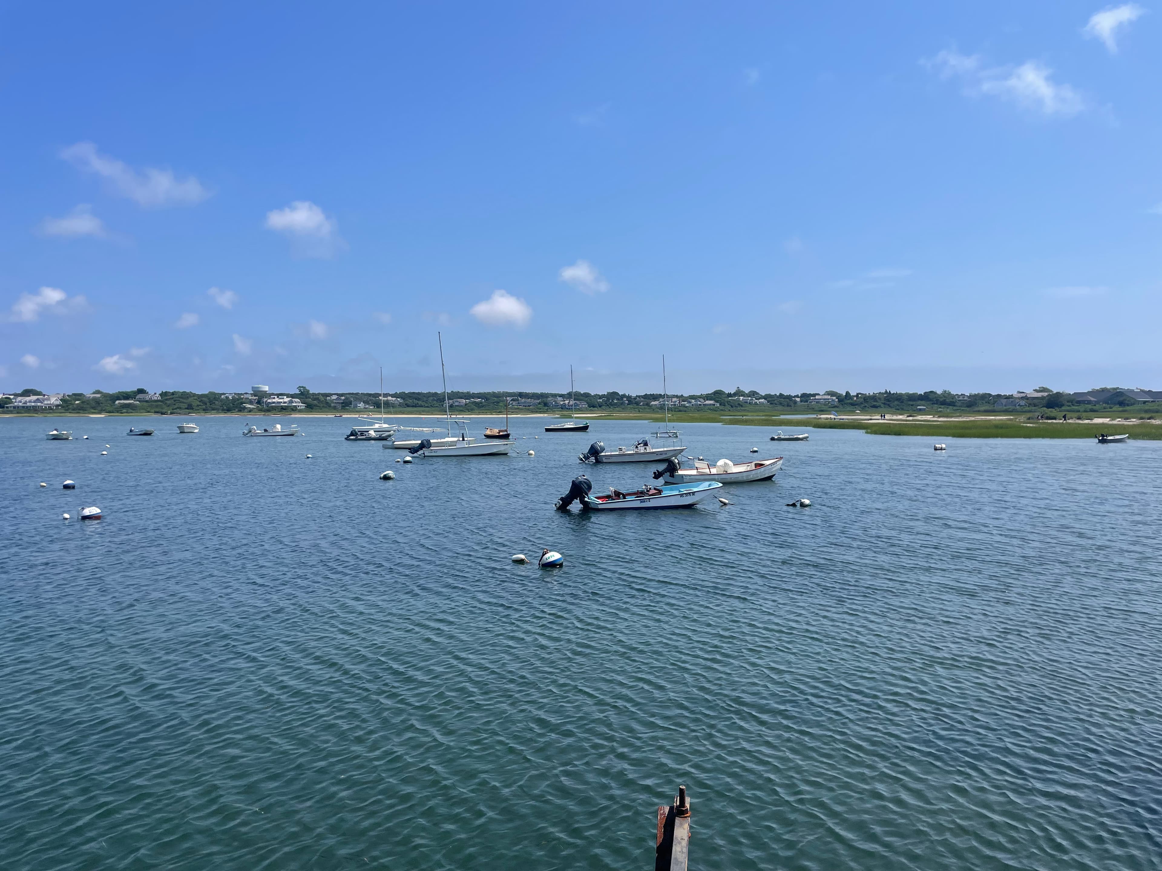 Boats floating in water