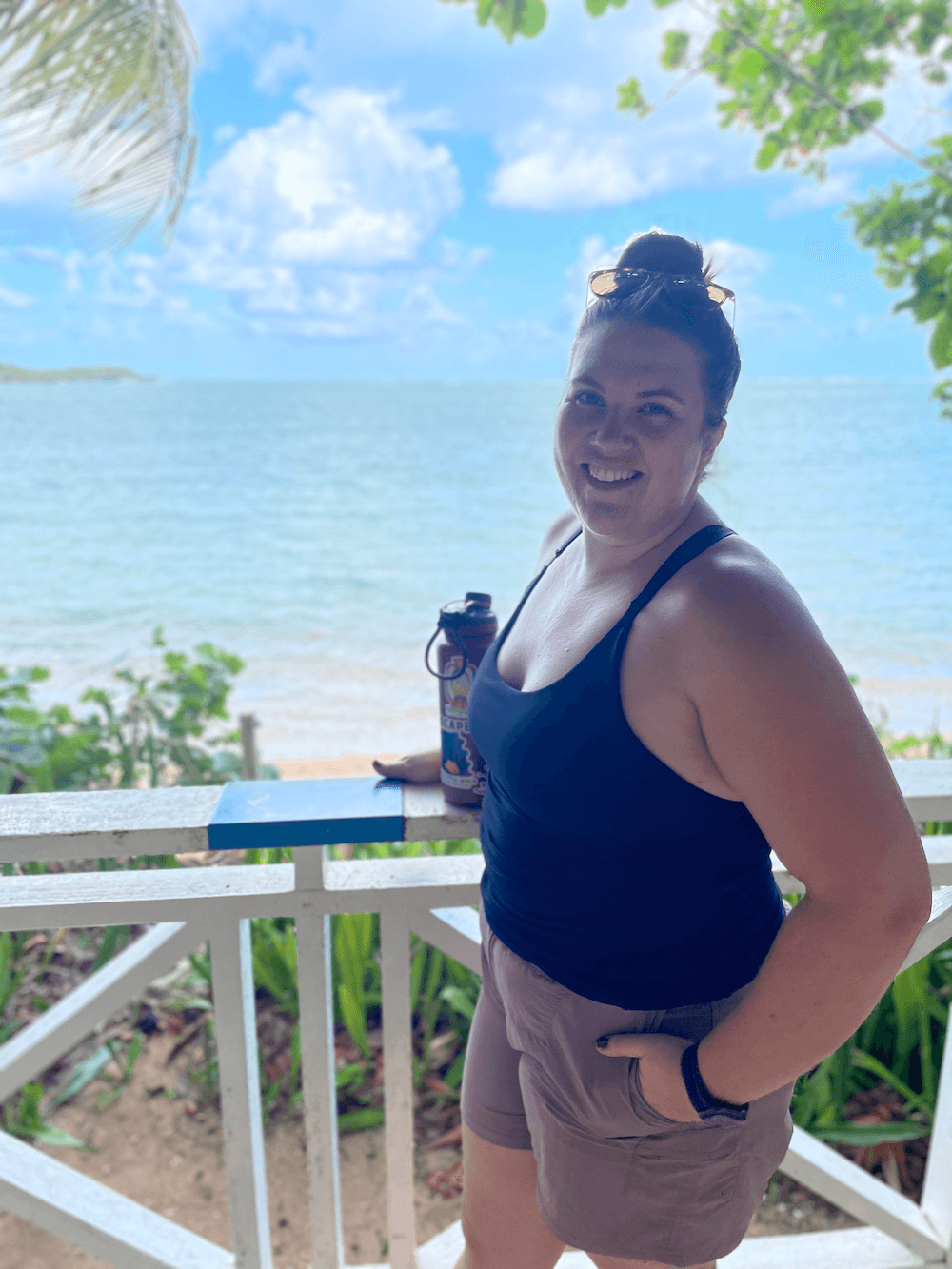 View of the sea from hotel balcony