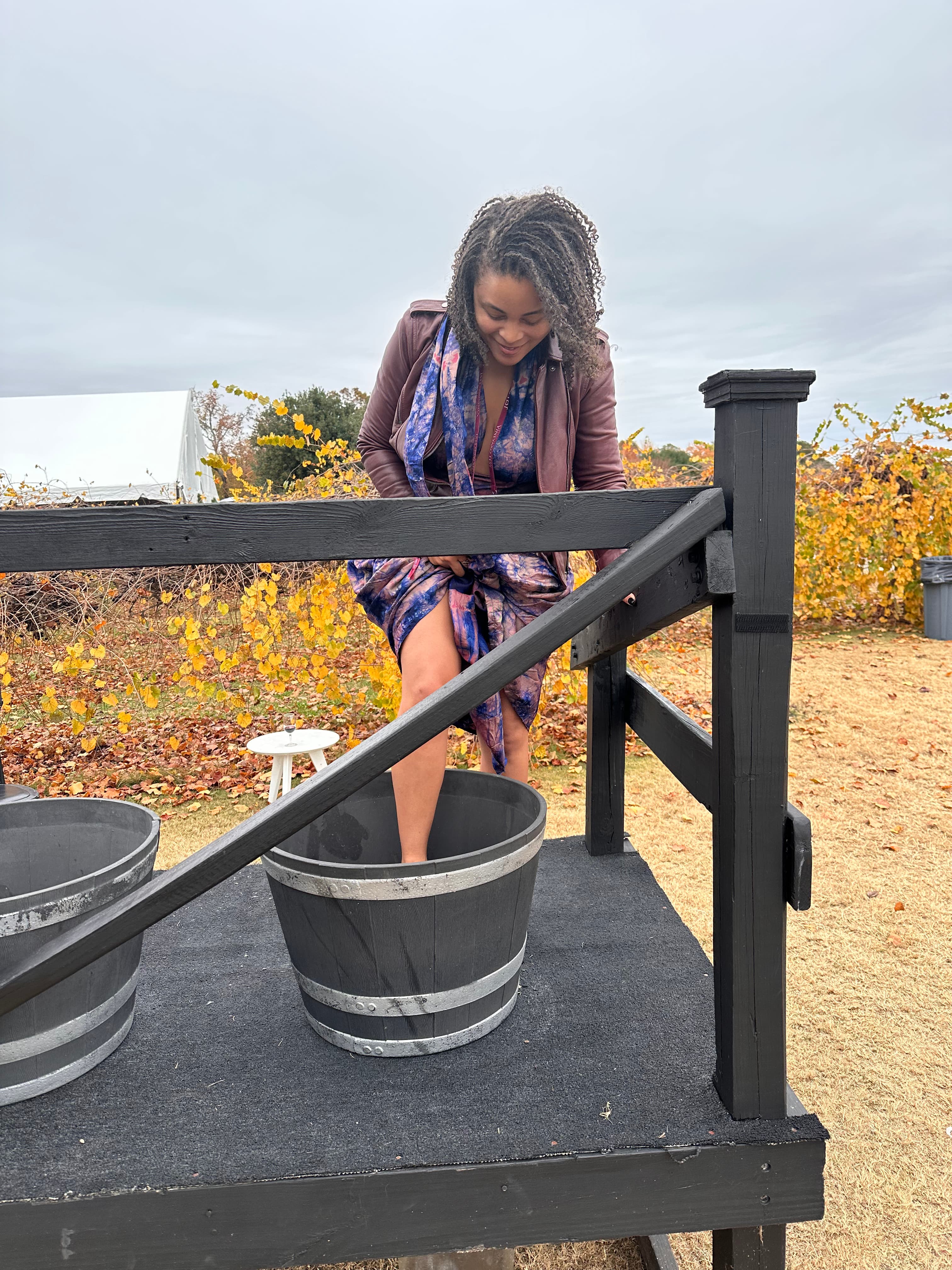 Enjoying a wine making experience