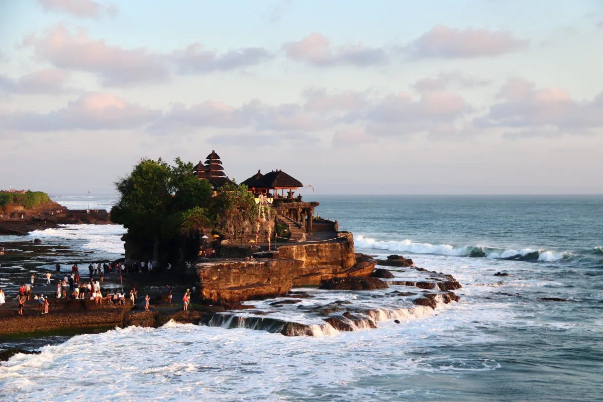 Tanah Lot is a scenic spot to watch the sunset.