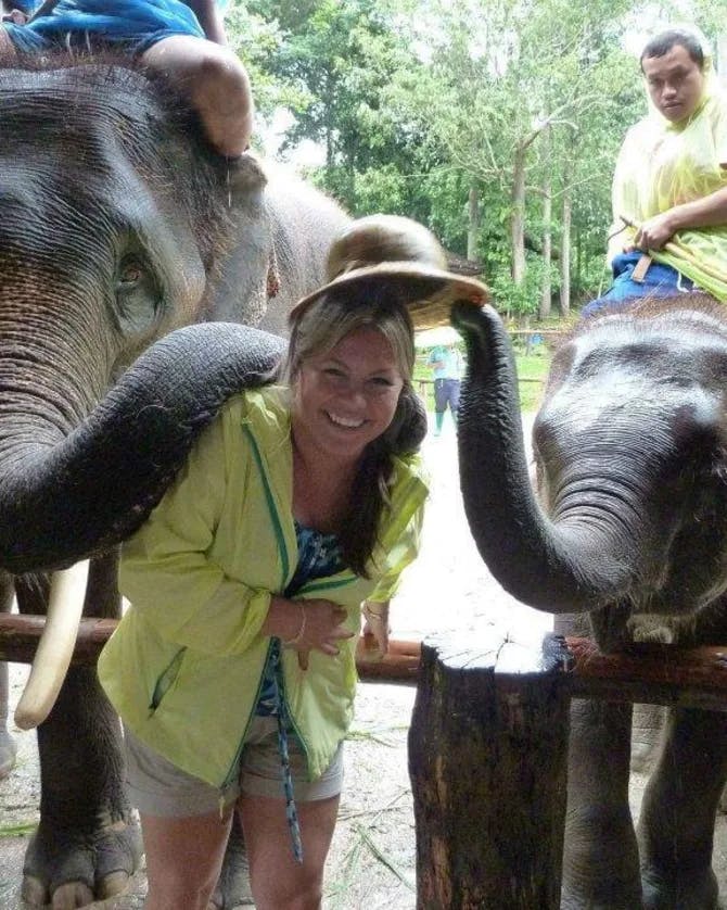 michelle with elephants