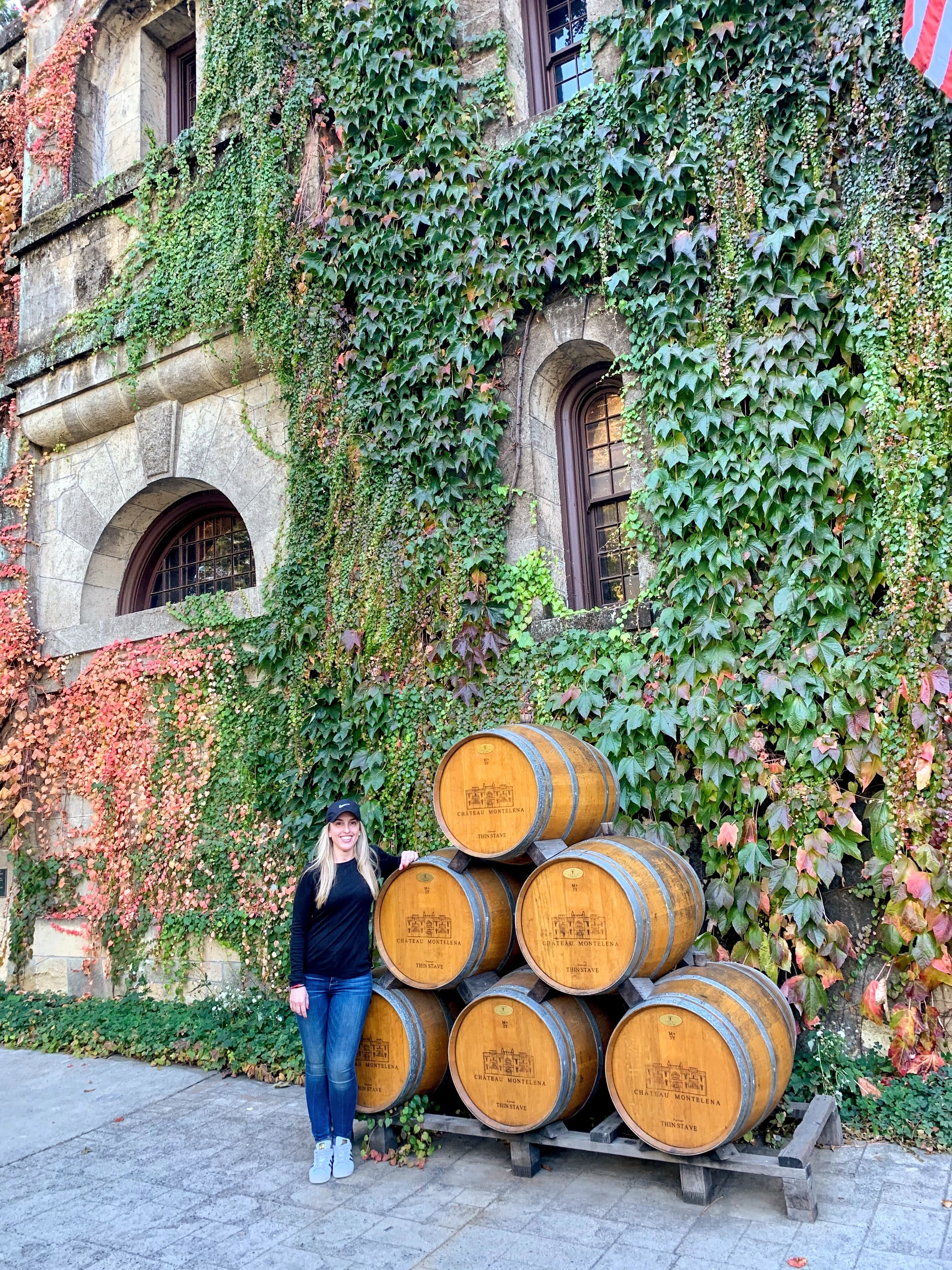 Picture of Ana with barrels