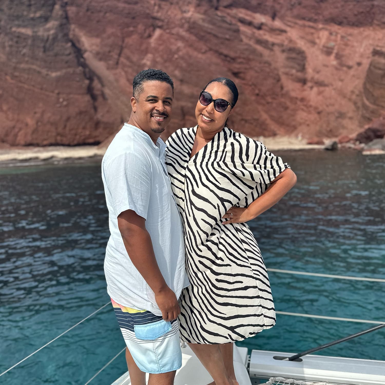 Picture of Taneisha with friend in a boat