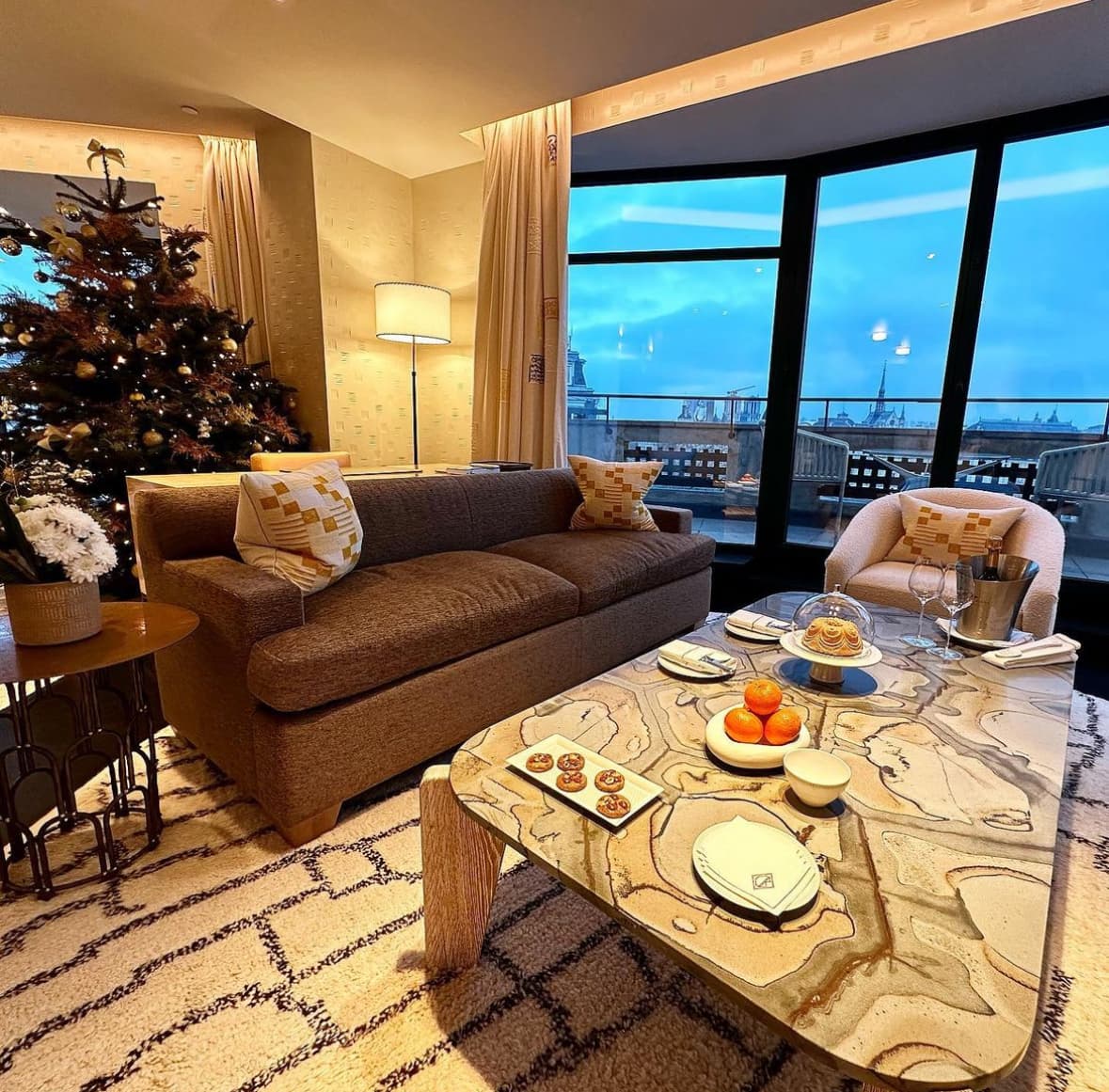 Lounge area of a hotel