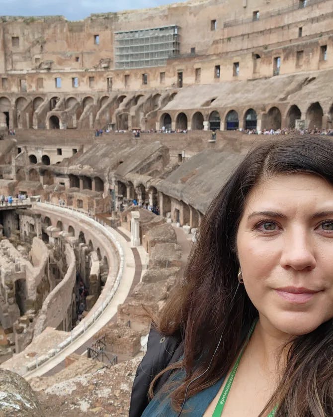 Picture of Stacy at colosseum