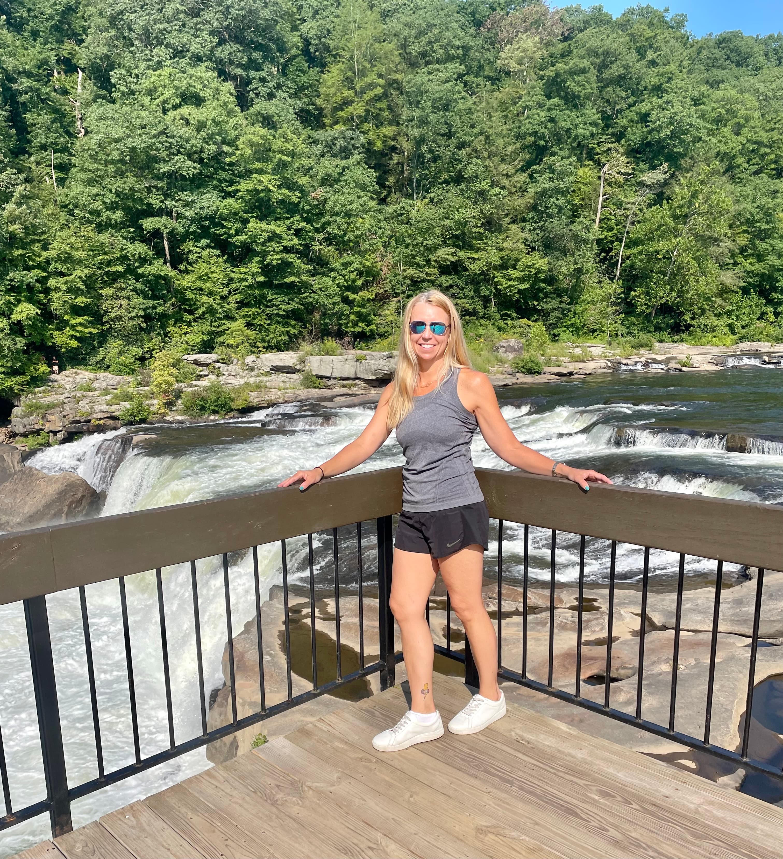 Picture of Marci near waterfall