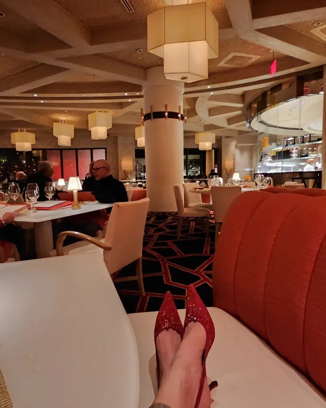 Picture of foot with red heels