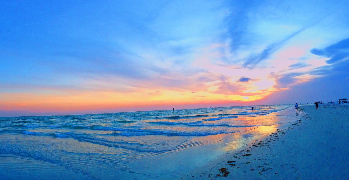 A beautiful view of sunset at beach