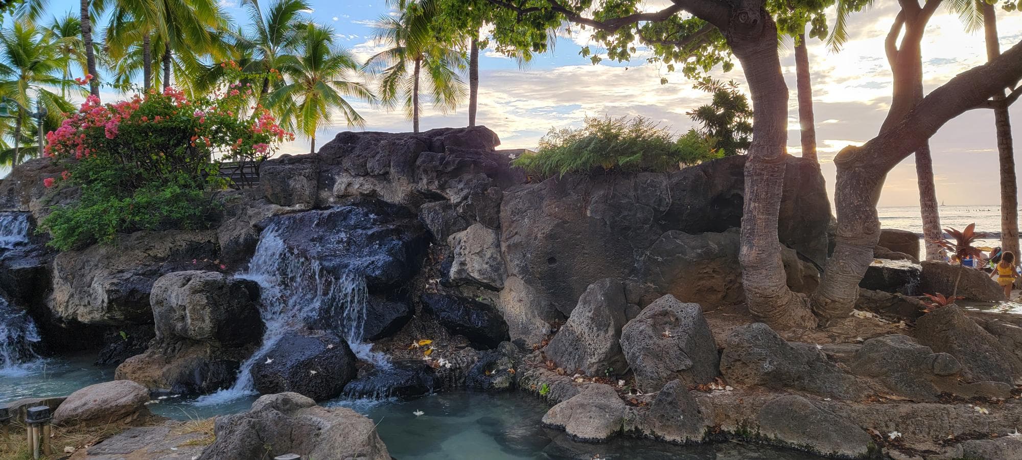 A spectacular view of water flowing