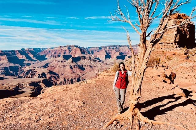 Corrie Apel in the desert