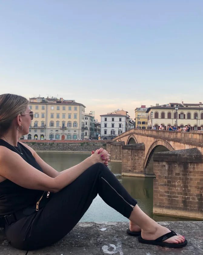 girl with view of florence