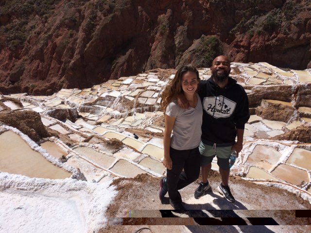 Couple posing in a dried-out region