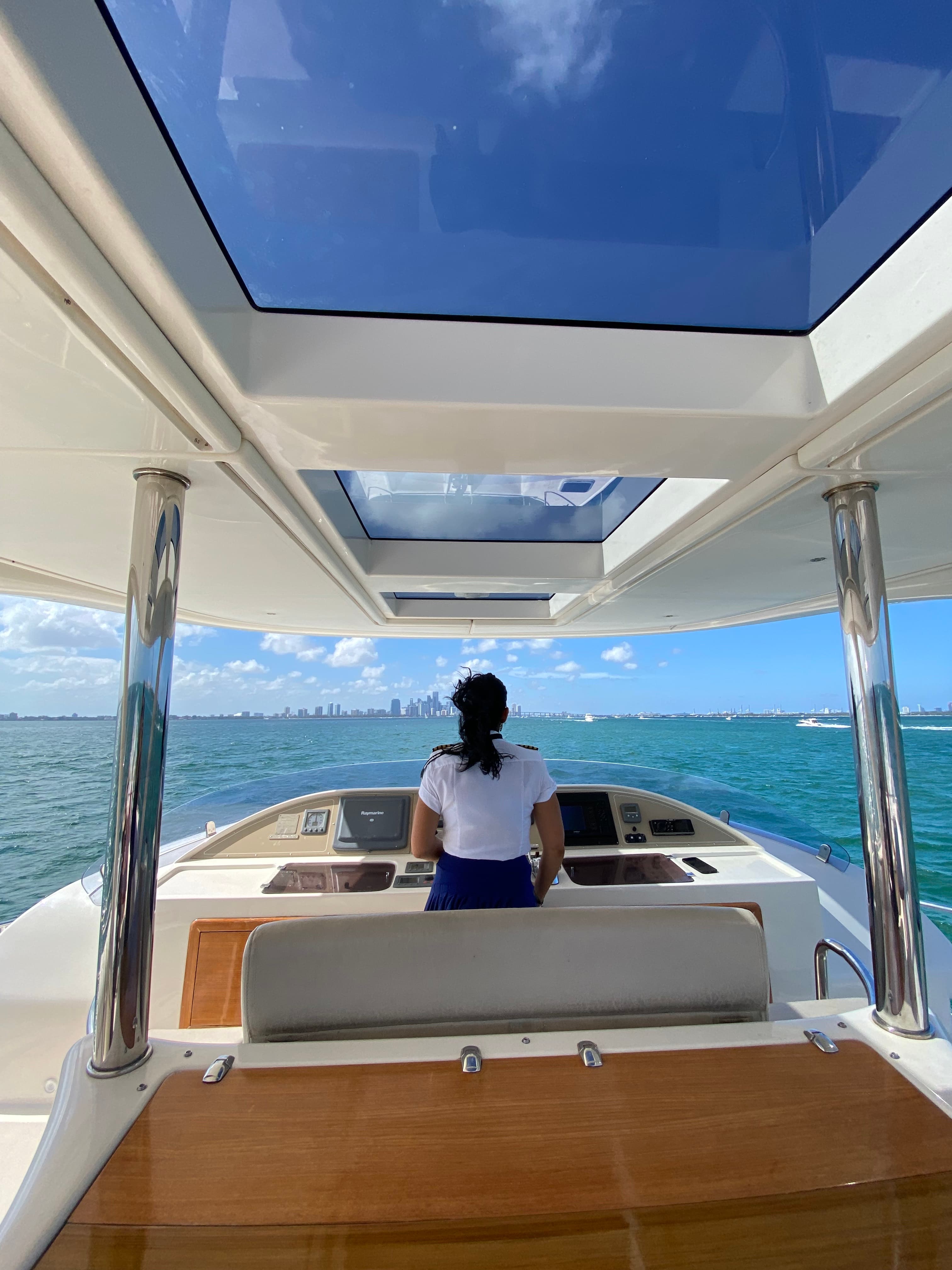 Cruising in the sea in a luxury yacht