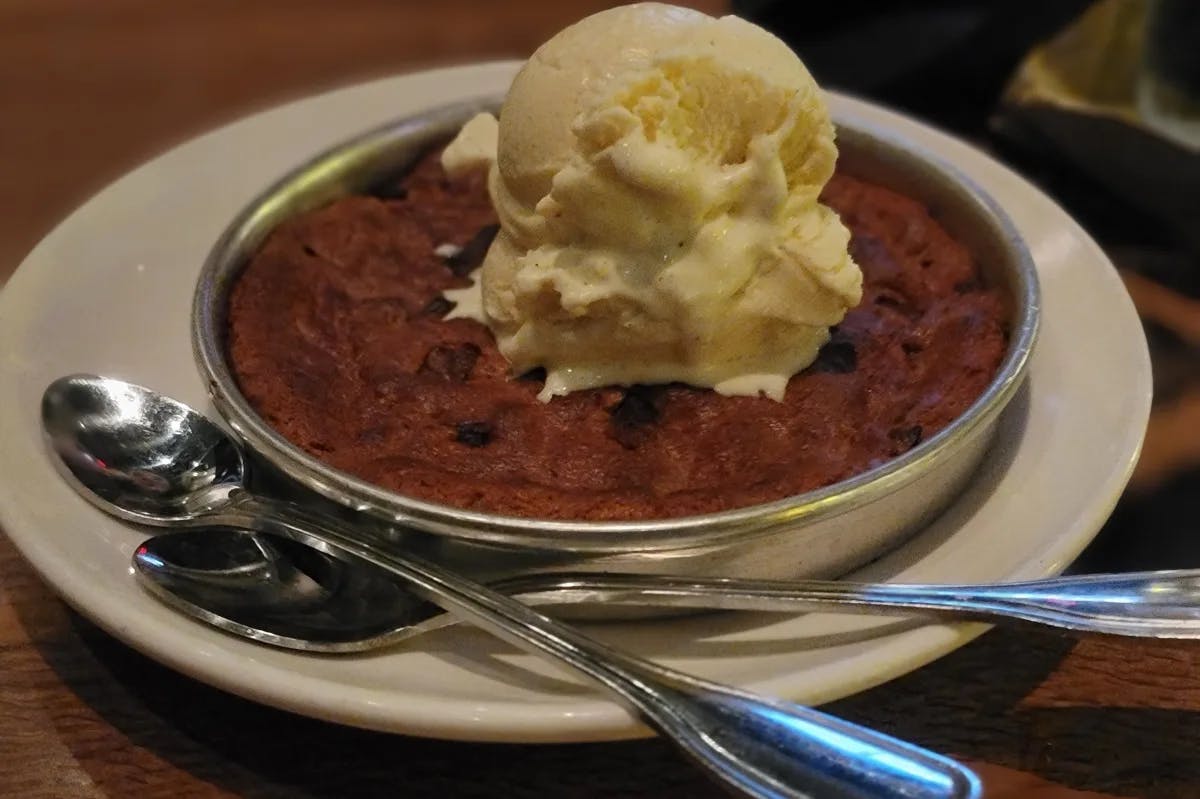 BJ's Restaurants World Famous Pizookie Desserts is a perfect combination of warm cookies and creamy ice cream.