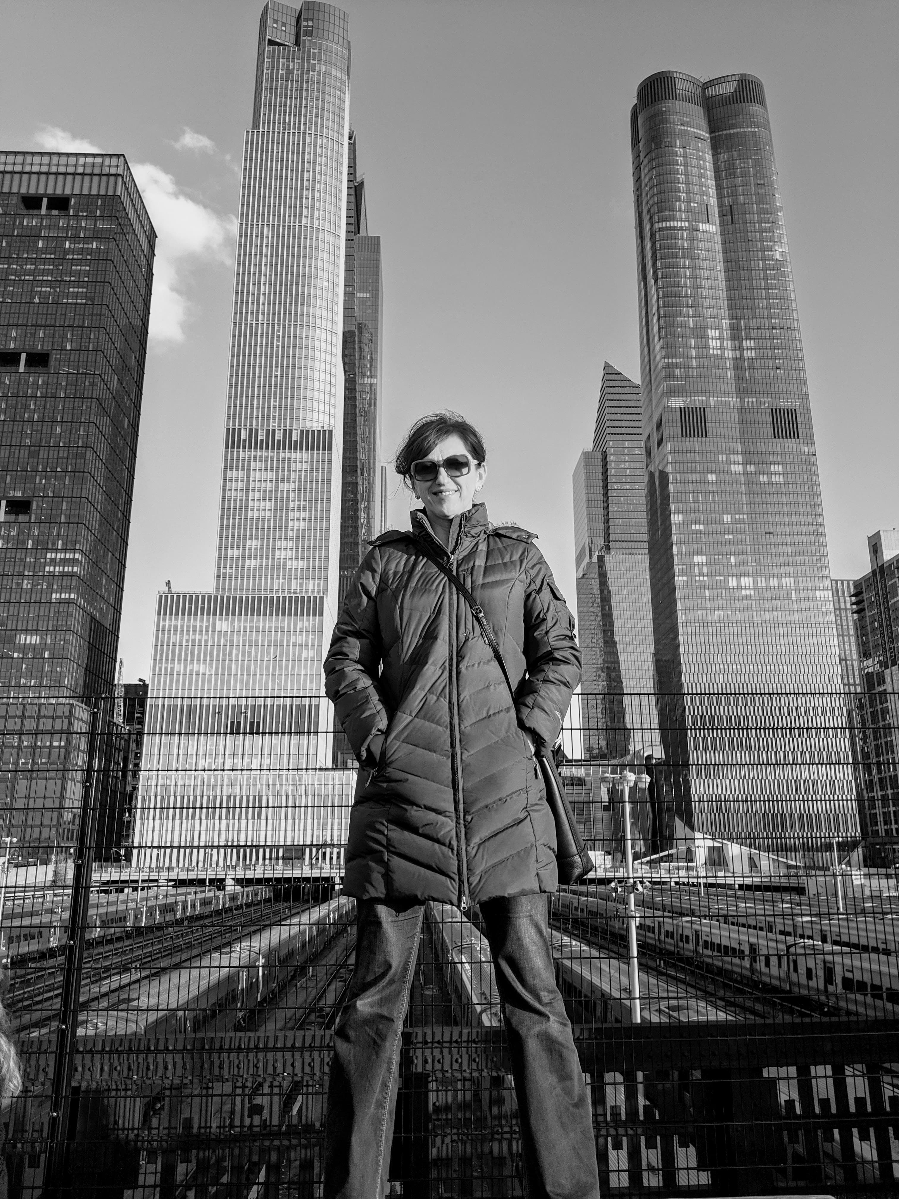 A picture of Vesna wearing coat