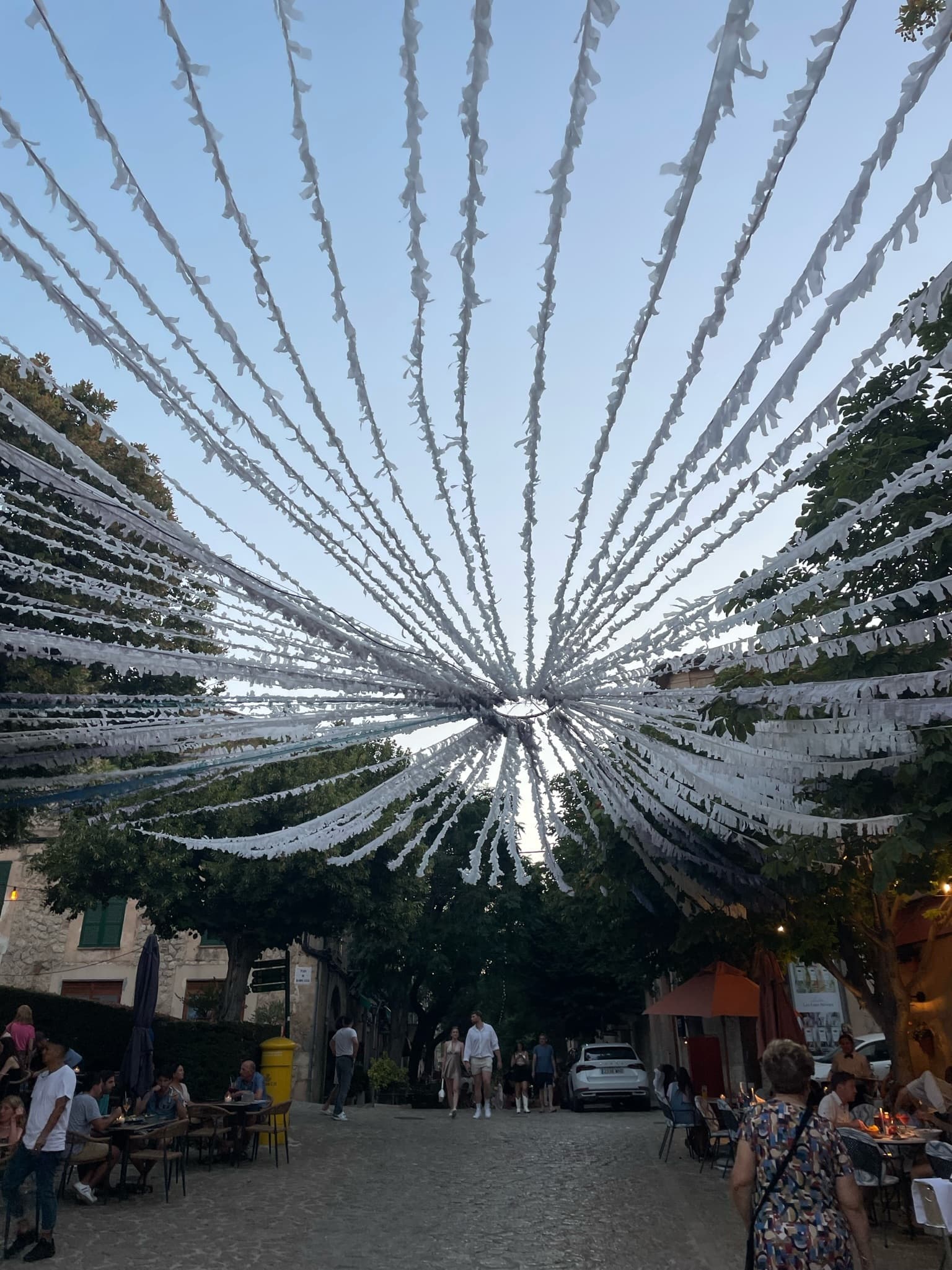 Outdoor seating area of restaurants