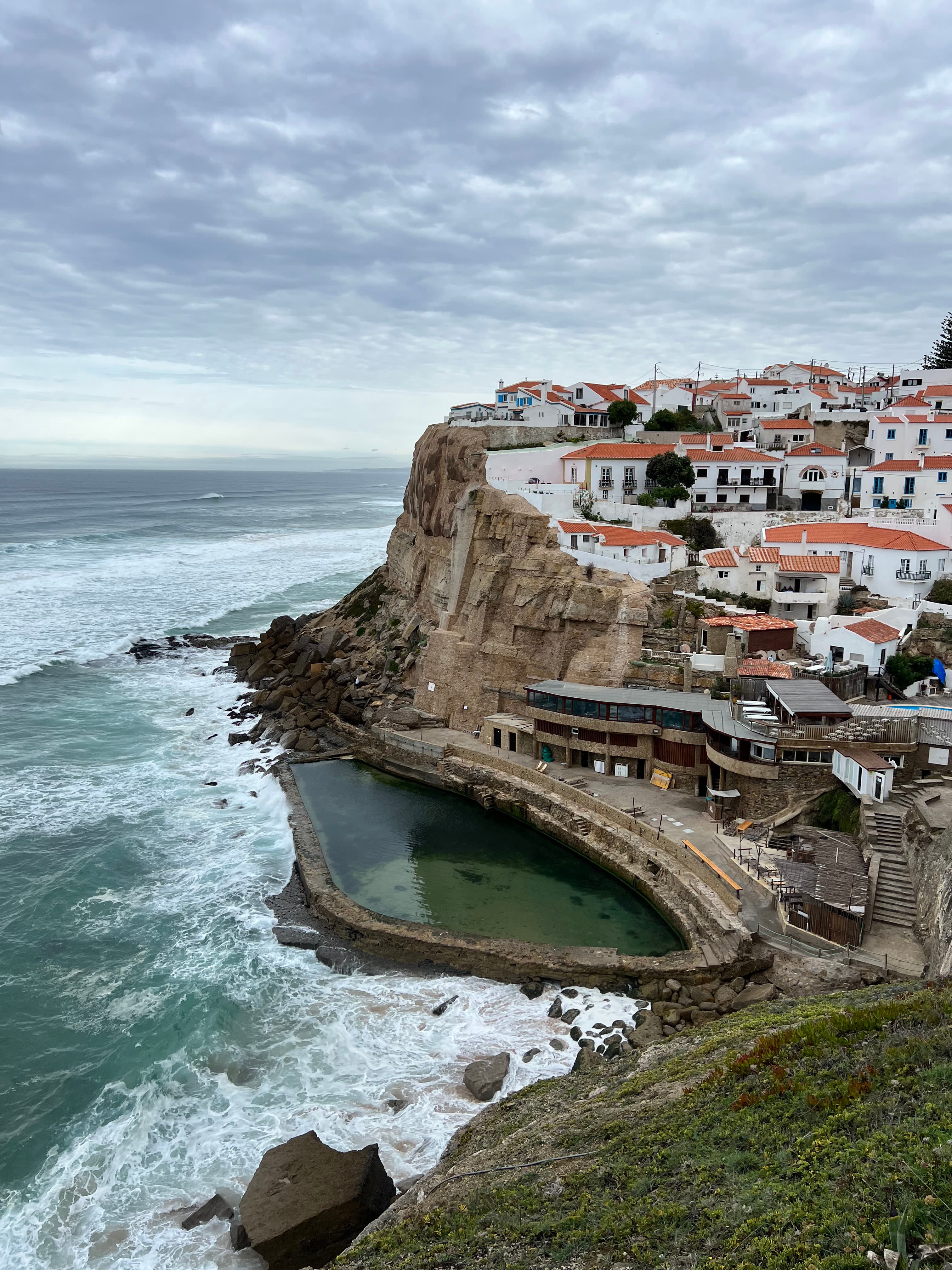 Breathtaking view of Azenhas do Mar Village near North Atlantic Ocean