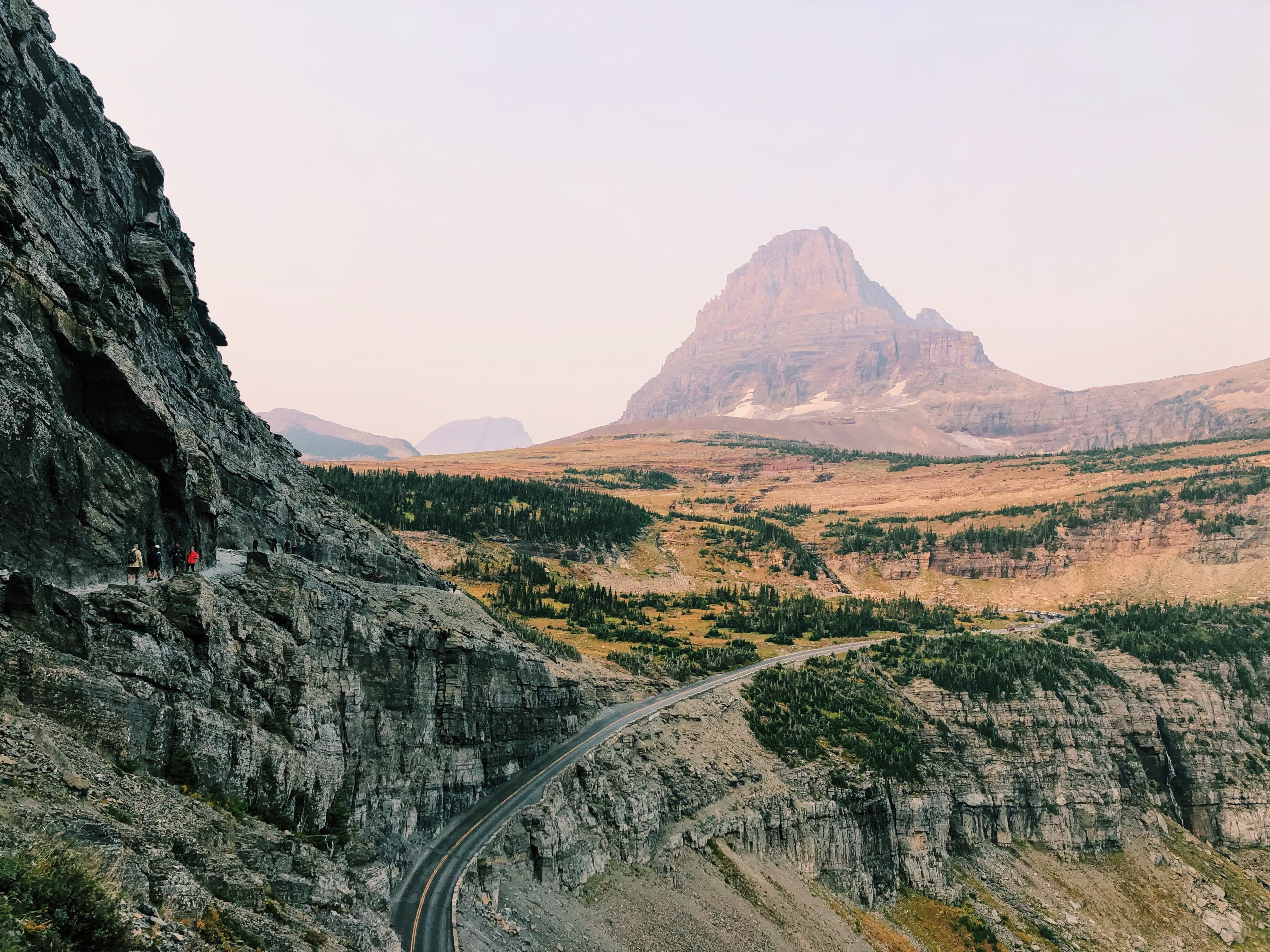 A beautiful view of road between the mountains