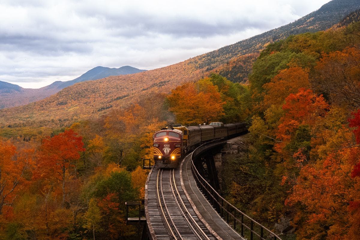 a train going through a mountain