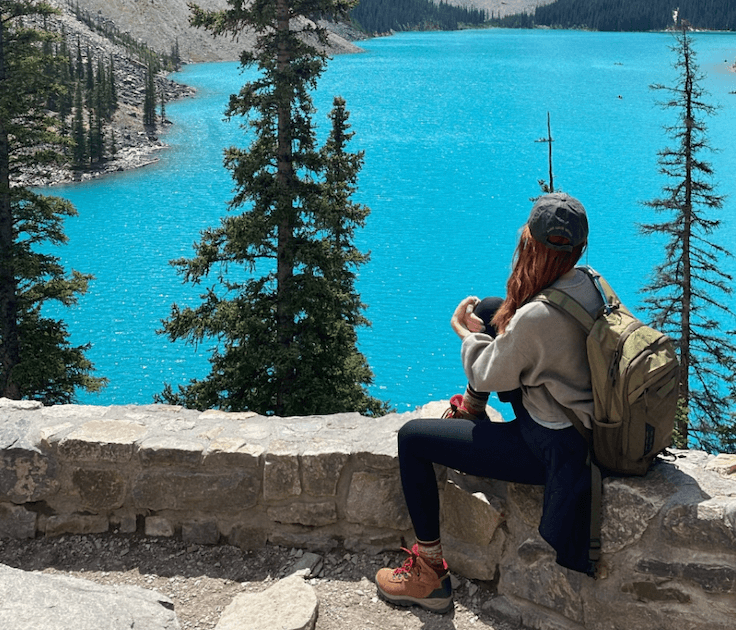 Taking a break on the hike