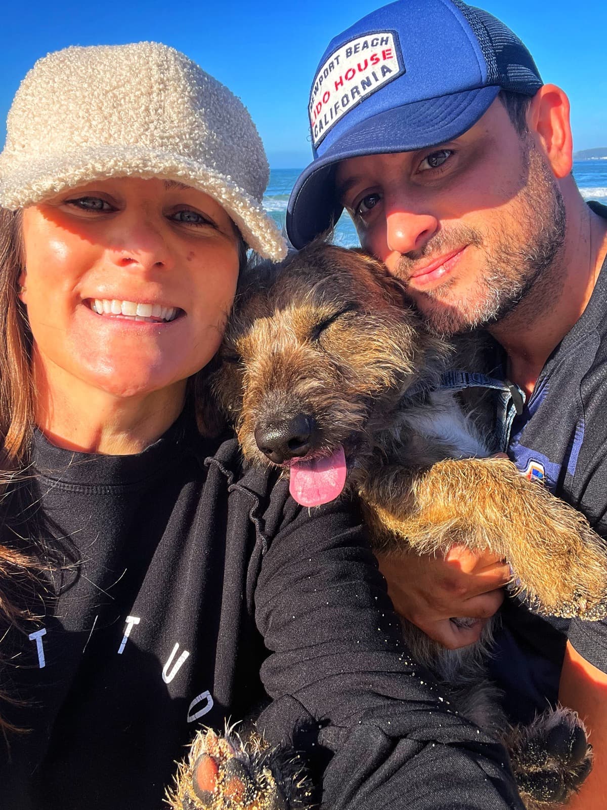 Hiking on a trail with a beautiful view and a puppy!