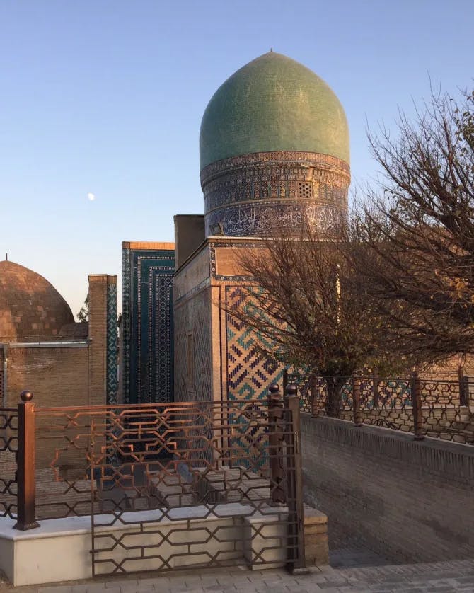 Beautiful architecture of a mosque in Uzbekistan