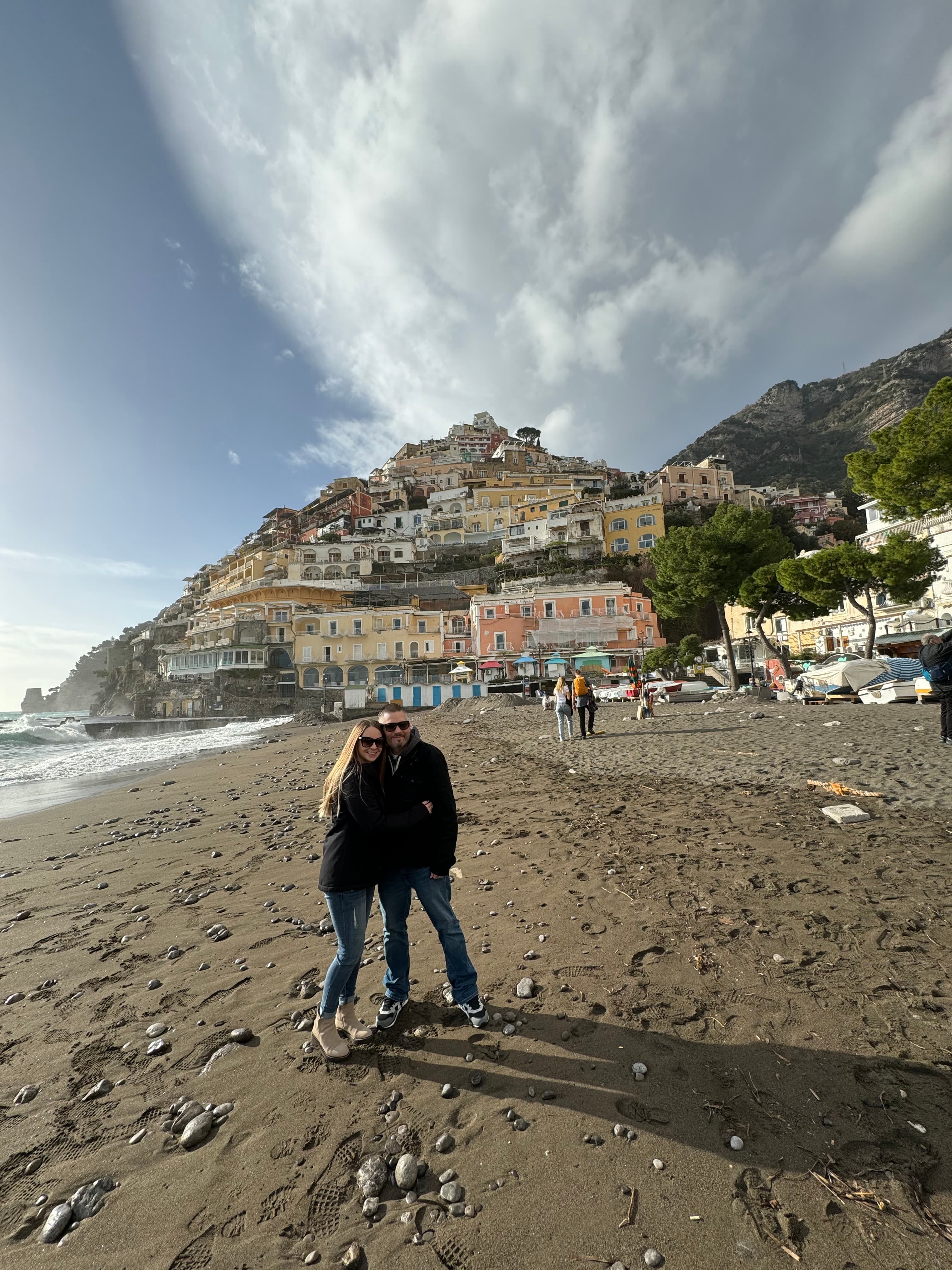 Posing for a photo on the beach