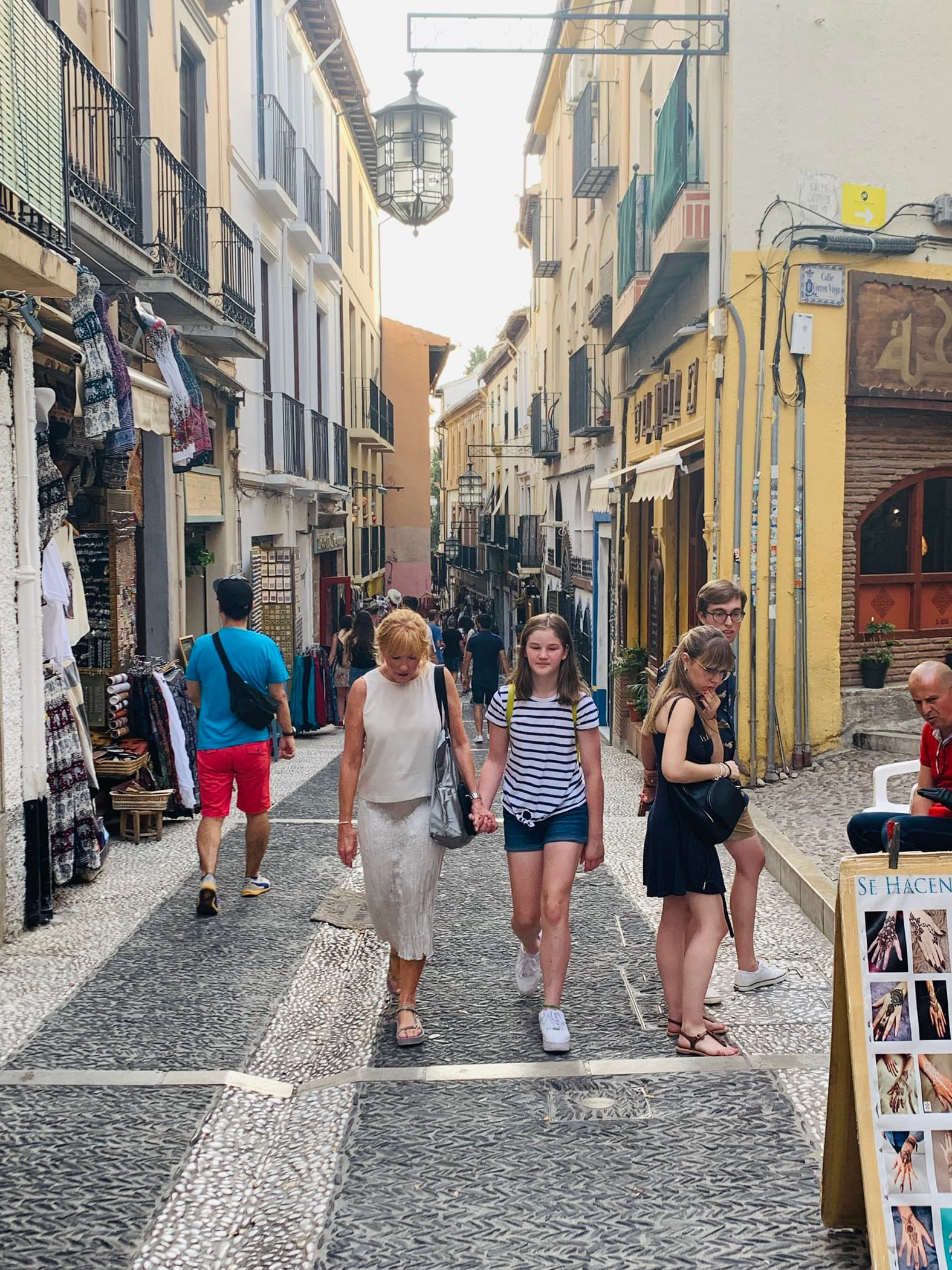 A photo of Morgan Harriman with friend in street