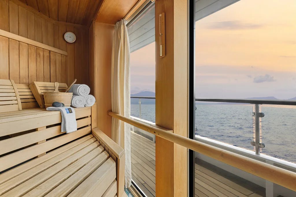 a sauna overlooking the sea