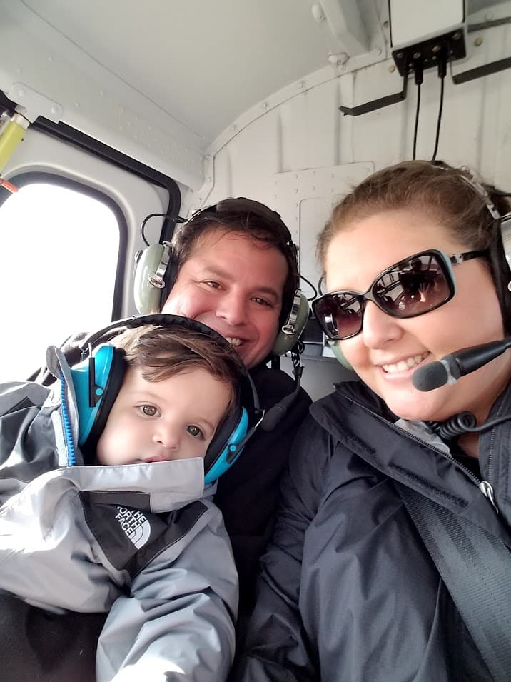 Travel advisor posing with kid