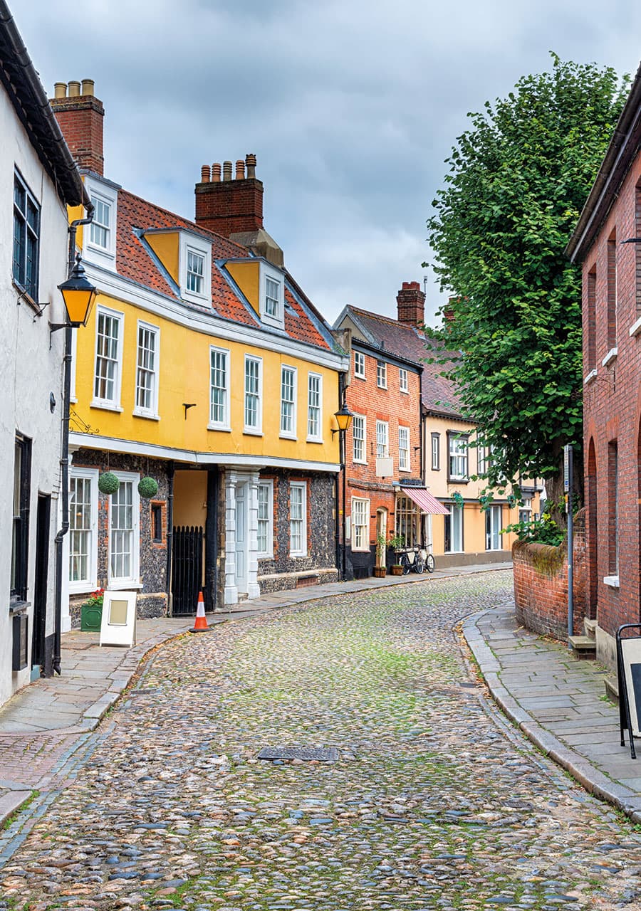 View of a track and houses