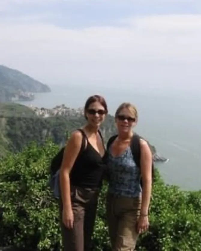 Picture of Tisha with friend with a beautiful sea view