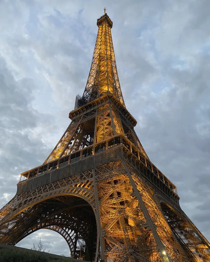 Majestic view of the Eiffel Tower