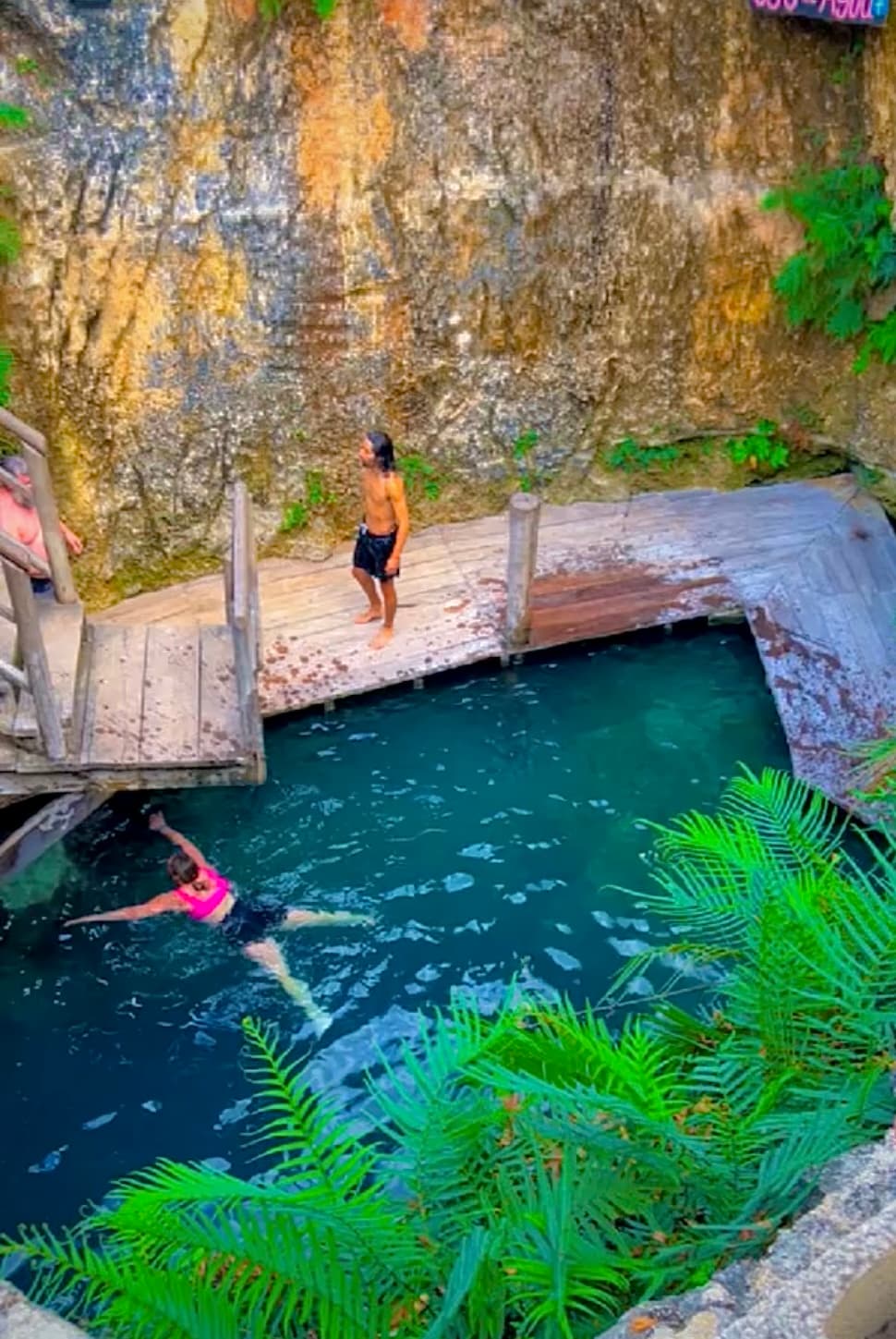 Girl diving in a water