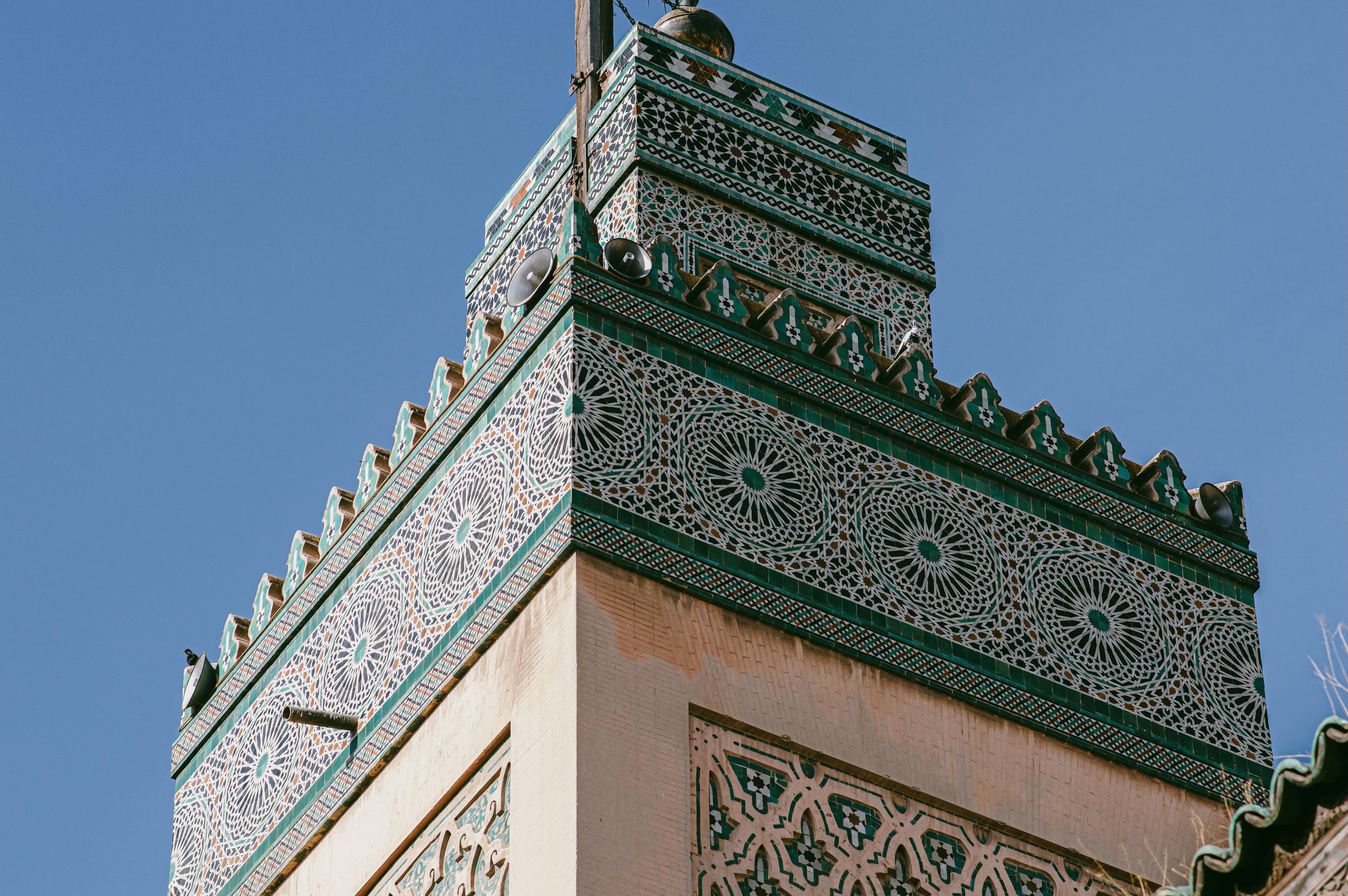 Colorful tile work of a mosque