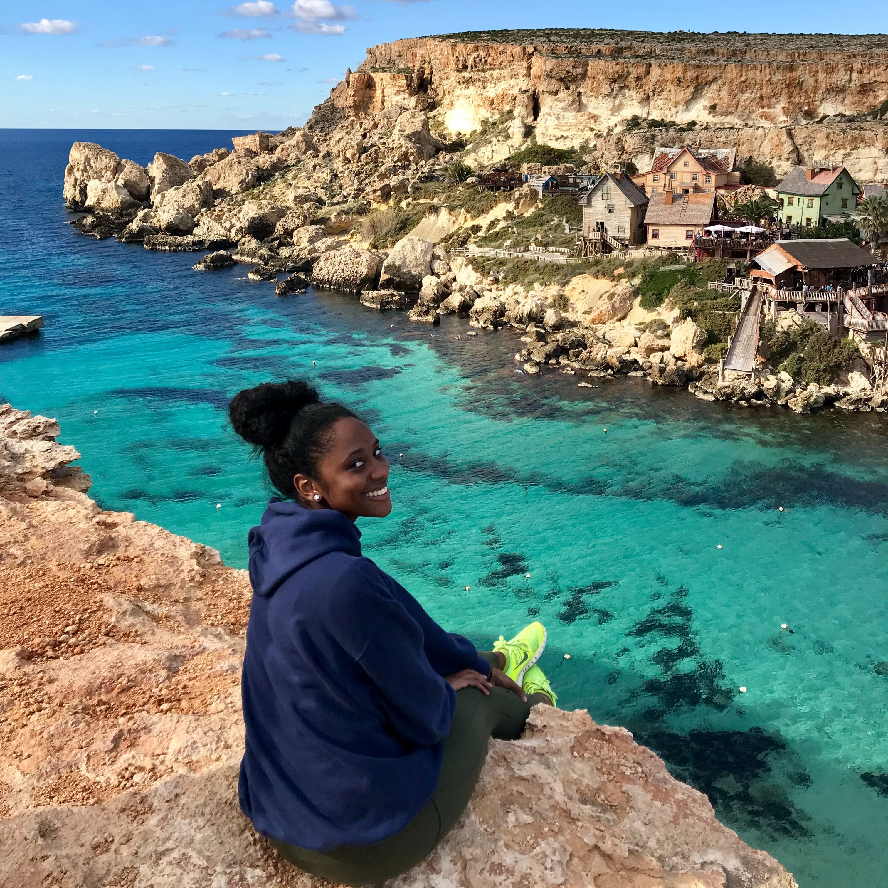 Advisor Brittany Archer taking picture in Malta