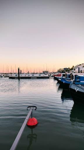 Dock area at sunset.