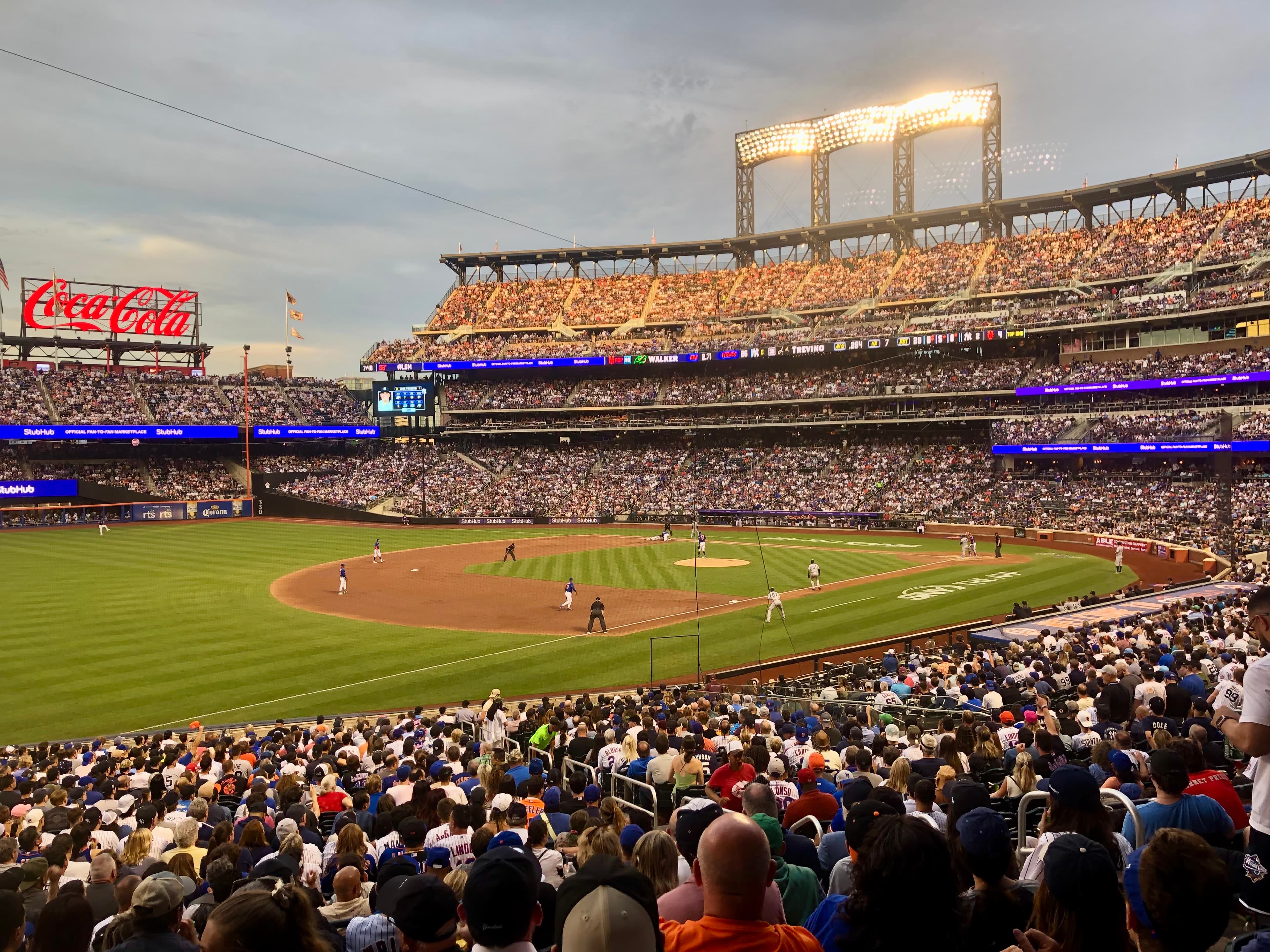 A view from the stands of Citi Field Stadium in Queens, New York.