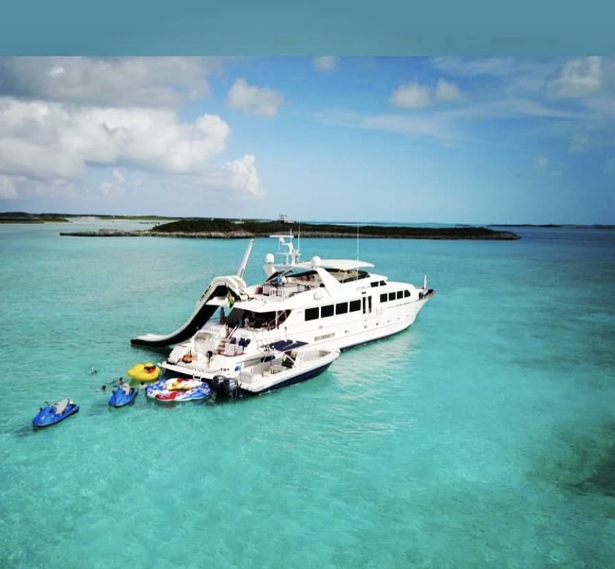 View of a white ship in sea